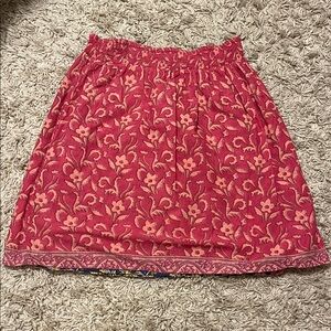 Sundance reversible Navy and Yellow Floral Elastic-Waist Skirt